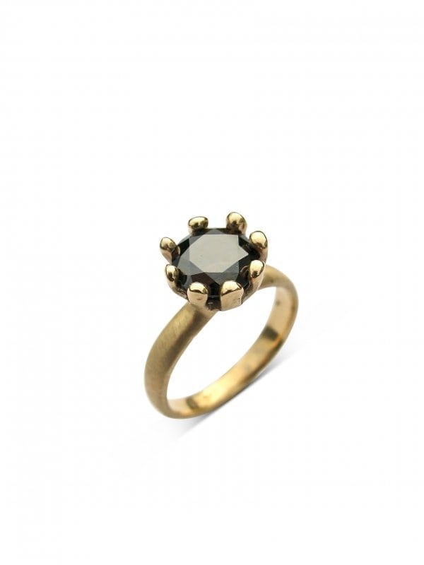 Deb Fallowfield |Black Moissanite|  Daisy ring|  McAtamney Gallery and Design Store | Geraldine NZ